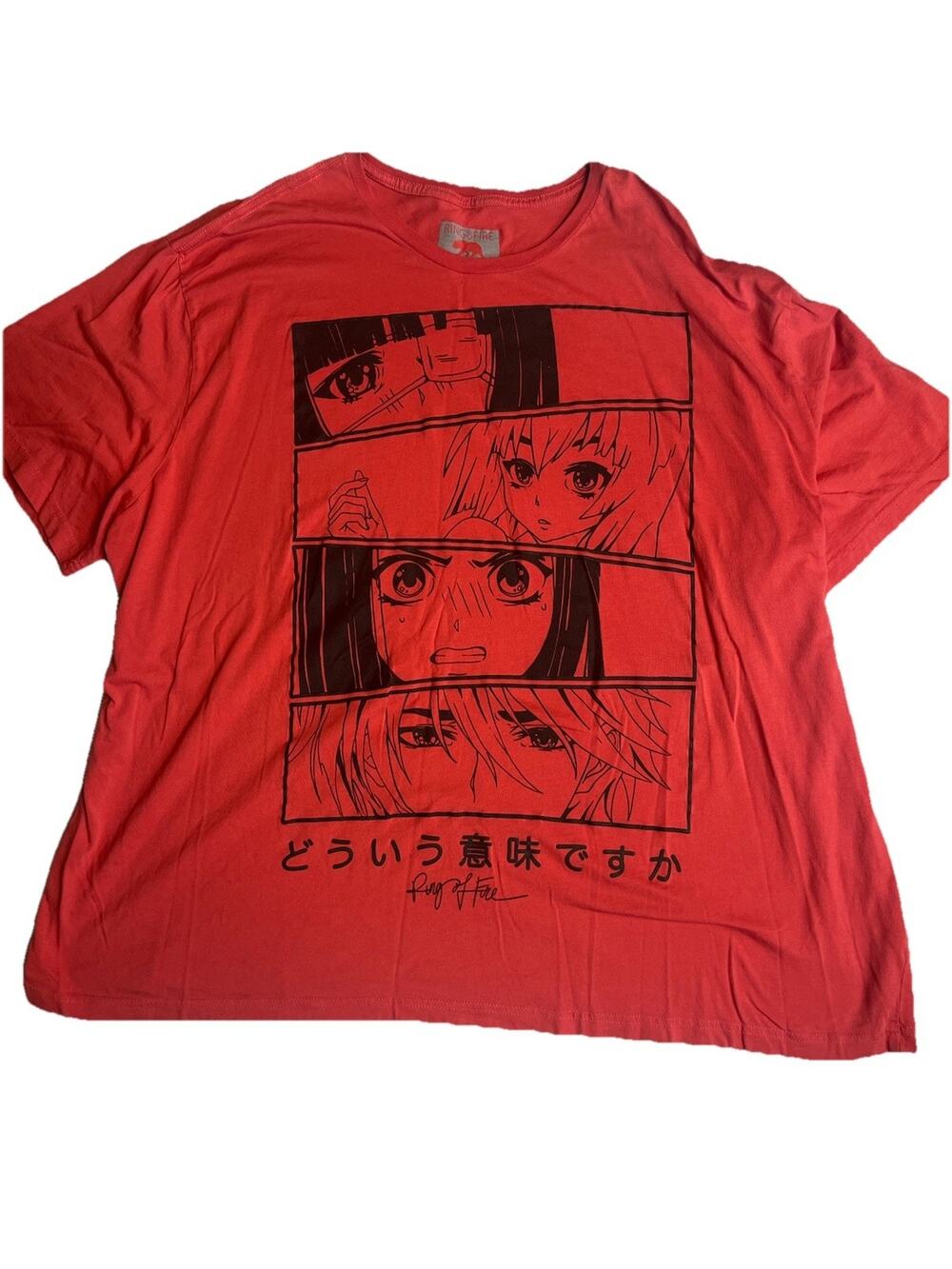 Ring of Fire red t-shirt 4XL With Small Hole In Back